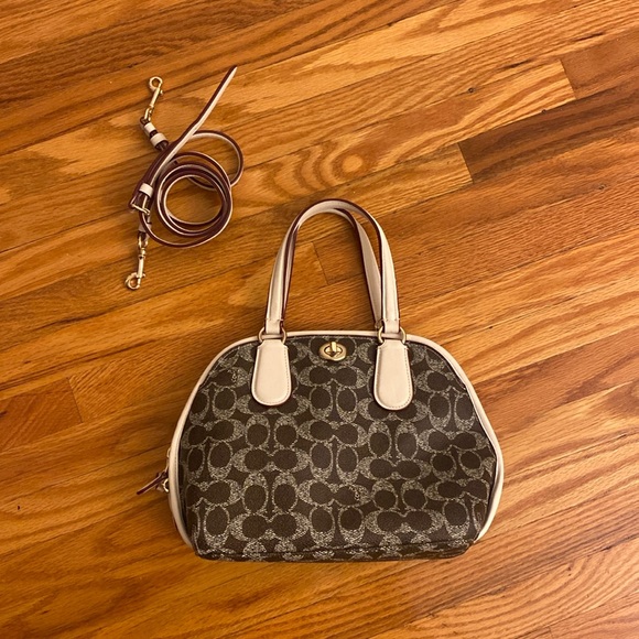 BNWOT Coach Signature Mini Prince Street Jacquard Satchel with Crossbody Strap - Picture 1 of 11